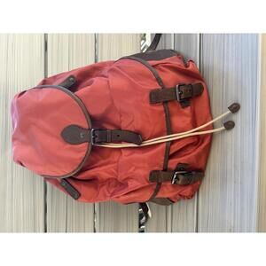 Authentic BURBERRY! Korbin Mega Rucksack Burnt Orange Canvas Leather Backpack